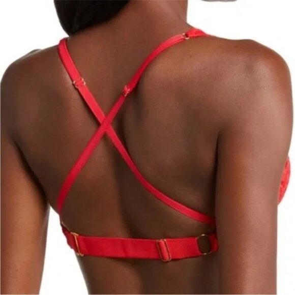 NWT $88 HAH 2Timer Lace Convertible Adjustable Racerback Bra Siren Red 28-36C - Picture 3 of 6
